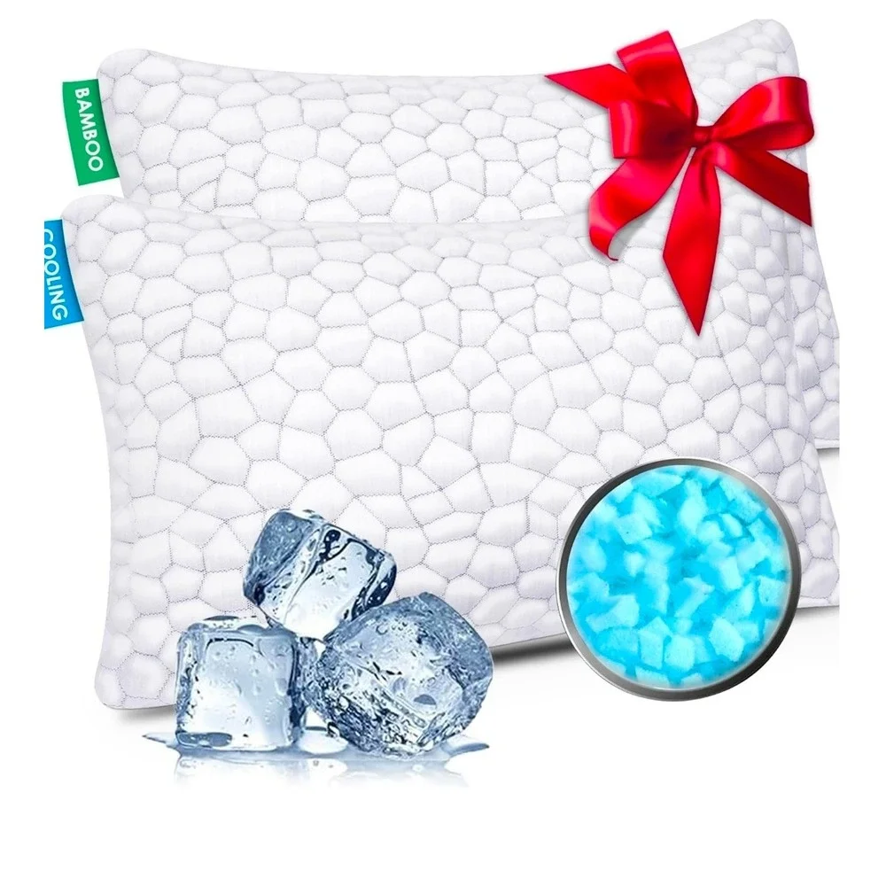 PureComfort Cooling Pillow QUEEN White Memory Foam Bamboo Adjustable 1 PILLOW